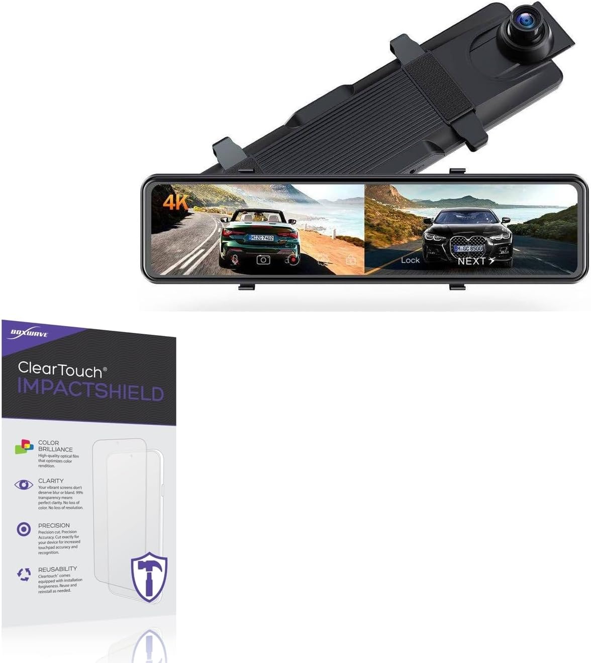 BoxWave Screen Protector Compatible With CamPark CE80B (12 in) - ClearTouch ImpactShield (2-Pack), Impenetrable Screen Protector Flexible Film