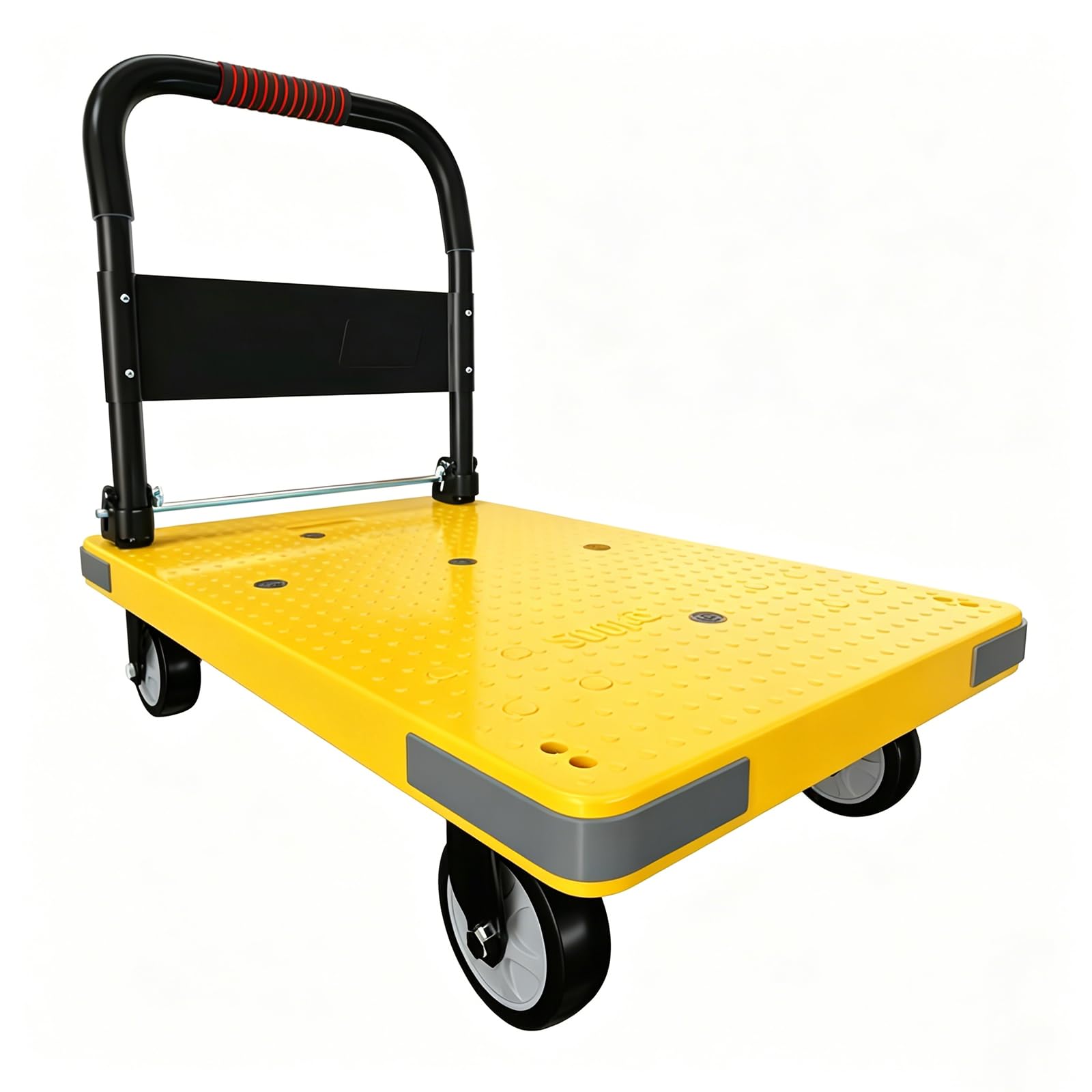 Chariot Pliable à roulettes 200 kg, Chariot Plateforme avec Roue de Secours, BaiYouMei 72x50cm Grande Surface Chariot de Transport, Portable Trolley/Aide au Transport avec roulettes pivotantes
