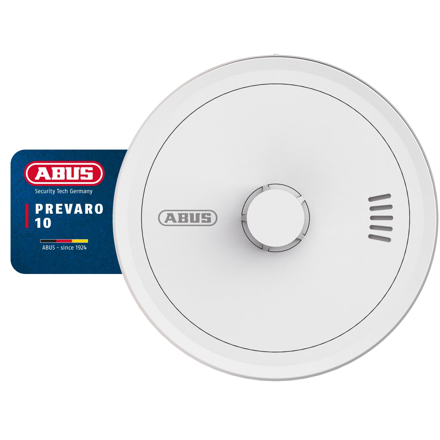 ABUS Prevaro 10 - Detector de Calor Certificado para Cocina, Baño, Garaje y Sótano - con Batería de 10 Años, Autotest Automático y Gran Botón de Prueba