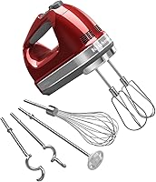 KitchenAid KHM926 9-Speed Hand Mixer with Turbo Beaters, Pro Whisk, Dough Hooks & Blending Rod