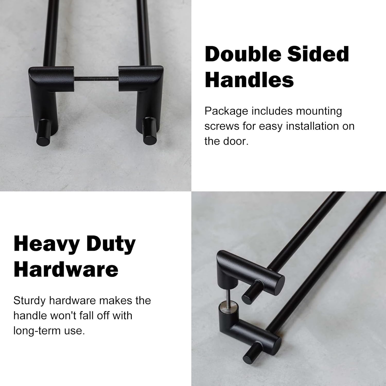 Extra Long Black Door Pull Handles - Commercial Round Bar, Double-Sided Push Pull Gate Handles for Interior & Exterior Use (Gold, 150cm / 59")