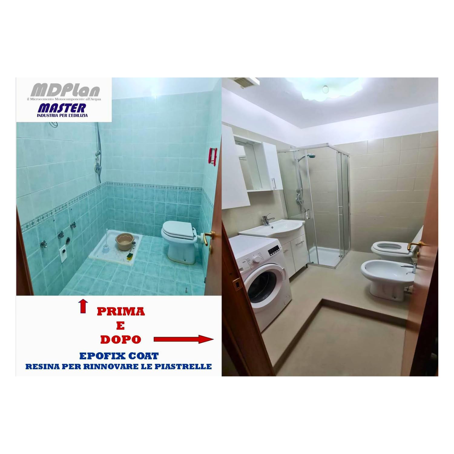 Resina Epossidica Satinata per Piastrelle e Superfici Facile Applicazione 12 MQ (Epofix Coat) (RAL9010, 1 Kg)
