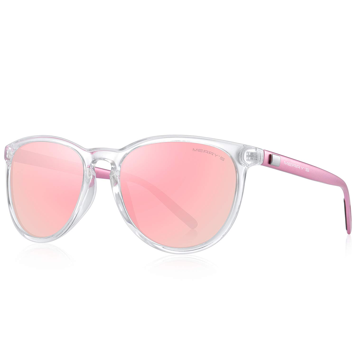 MERRY'S Polarized Sunglasses for Women Men Vintage Retro Classic Round Frame Aluminum Legs S8288