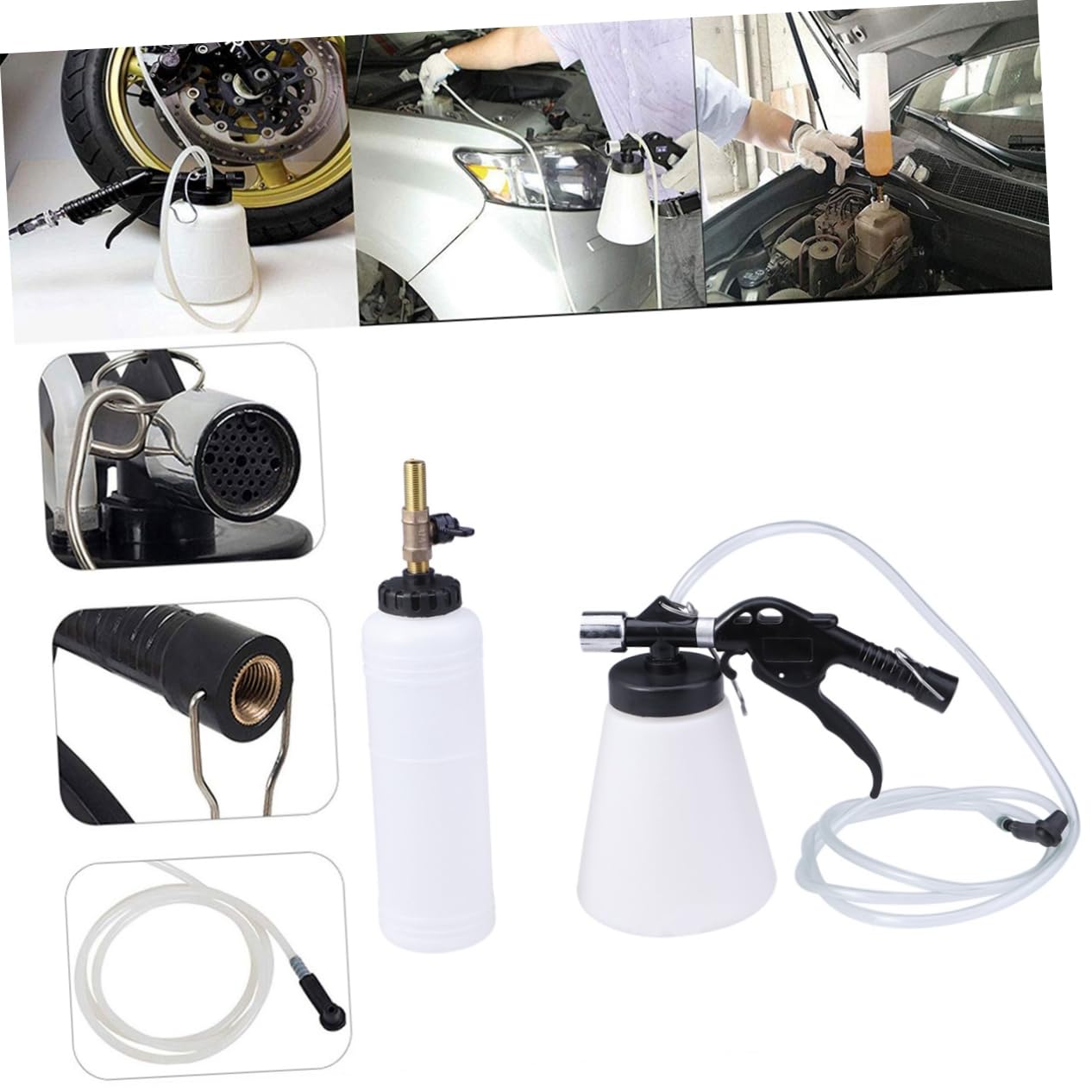 OUNONA Kit de Purga de Líquido de Frenos y Plástico para Automóvil Herramienta Limpia Gran Capacidad para Sangrado de Frenos en Taller y Otros Vehículos