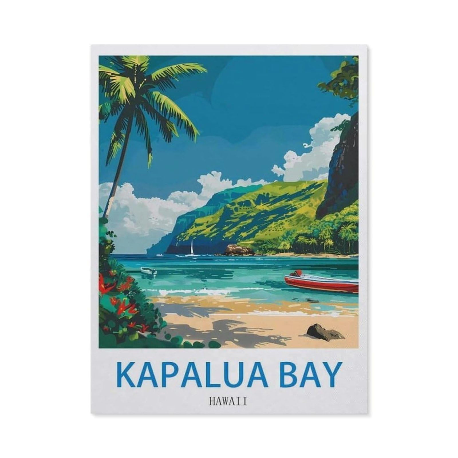 Kapalua Bay Hawaii，Funny Poster Wall Art Decor Metal Sign Poster(15x30cm）6x12 inch-EC31