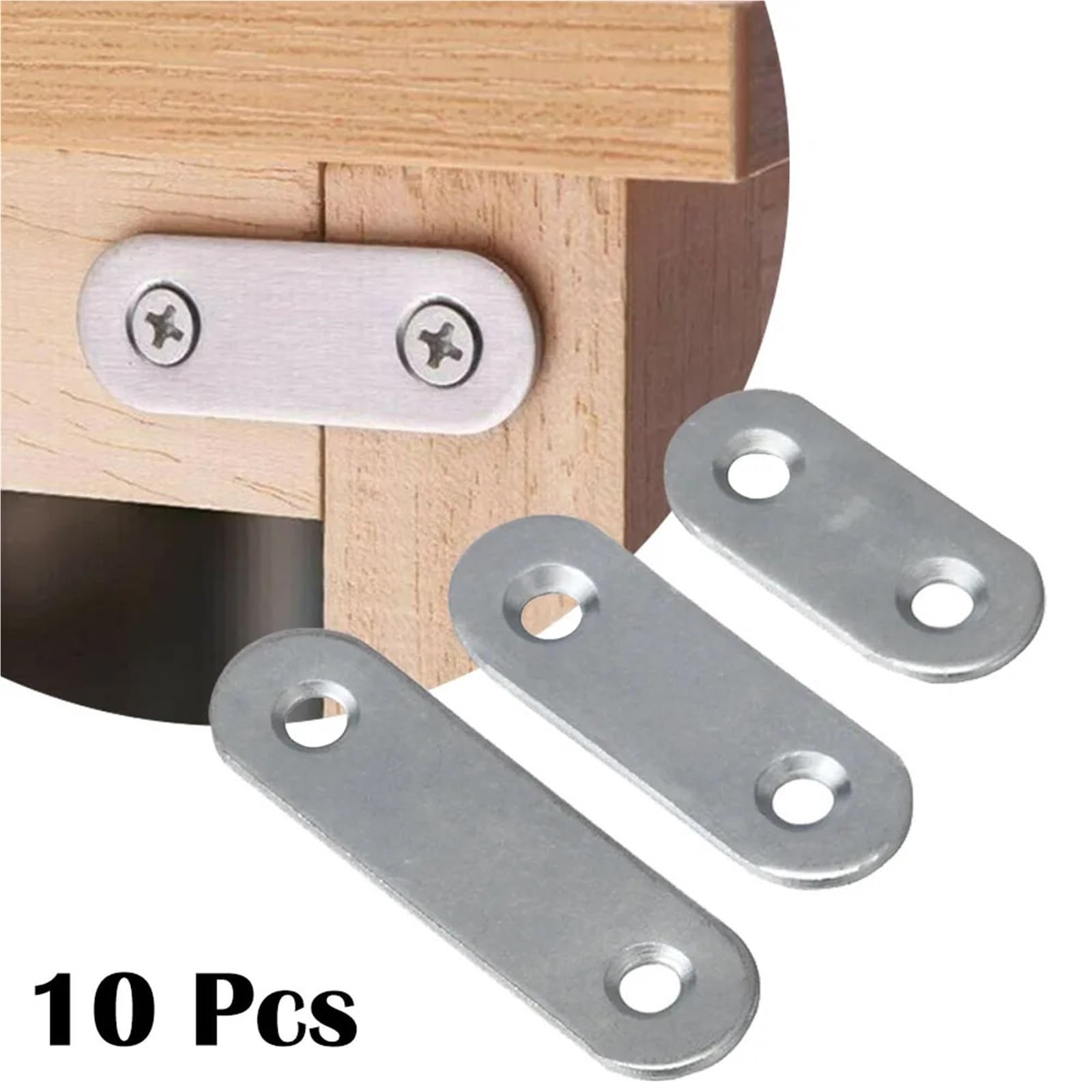 Staffe Angolari Da 10 Pezzi In Acciaio Inossidabile For Furniture | Riparazione diritta Piatta Fissaggio dritto Staffe diritte Codice angolo a un carattere(56x16mm)