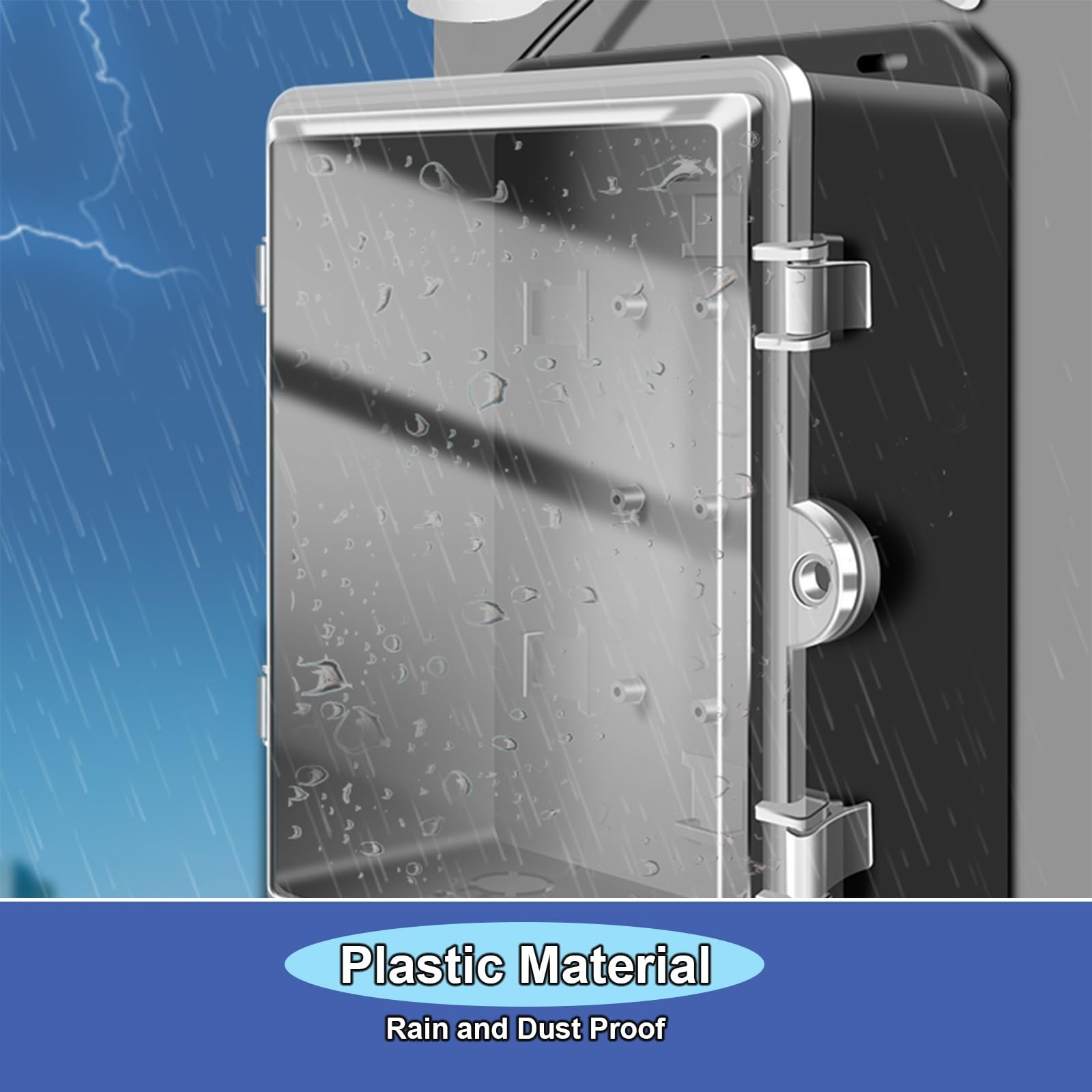 Caja Estanca Exterior Electrica Cierre de Seguridad, Caja Registro Electrico Transparente con Montaje Riel Para Uso Interiores y Exterior(24.2x31.8x9.5cm/9.5x12.5x3.7in)