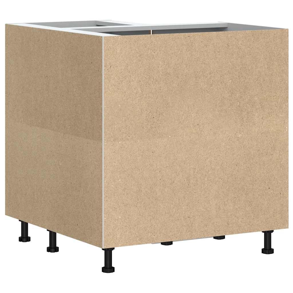 vidaXL Armoire d'angle de Cuisine Porto Blanc Bois d'ingénierie, Armoire d'angle, Meuble d'évier d'angle, Meuble d'angle