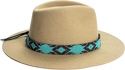 Sambboho - All Natural Soft Leather Hatbands w/Durable Hand Stitched Bead Embroidery