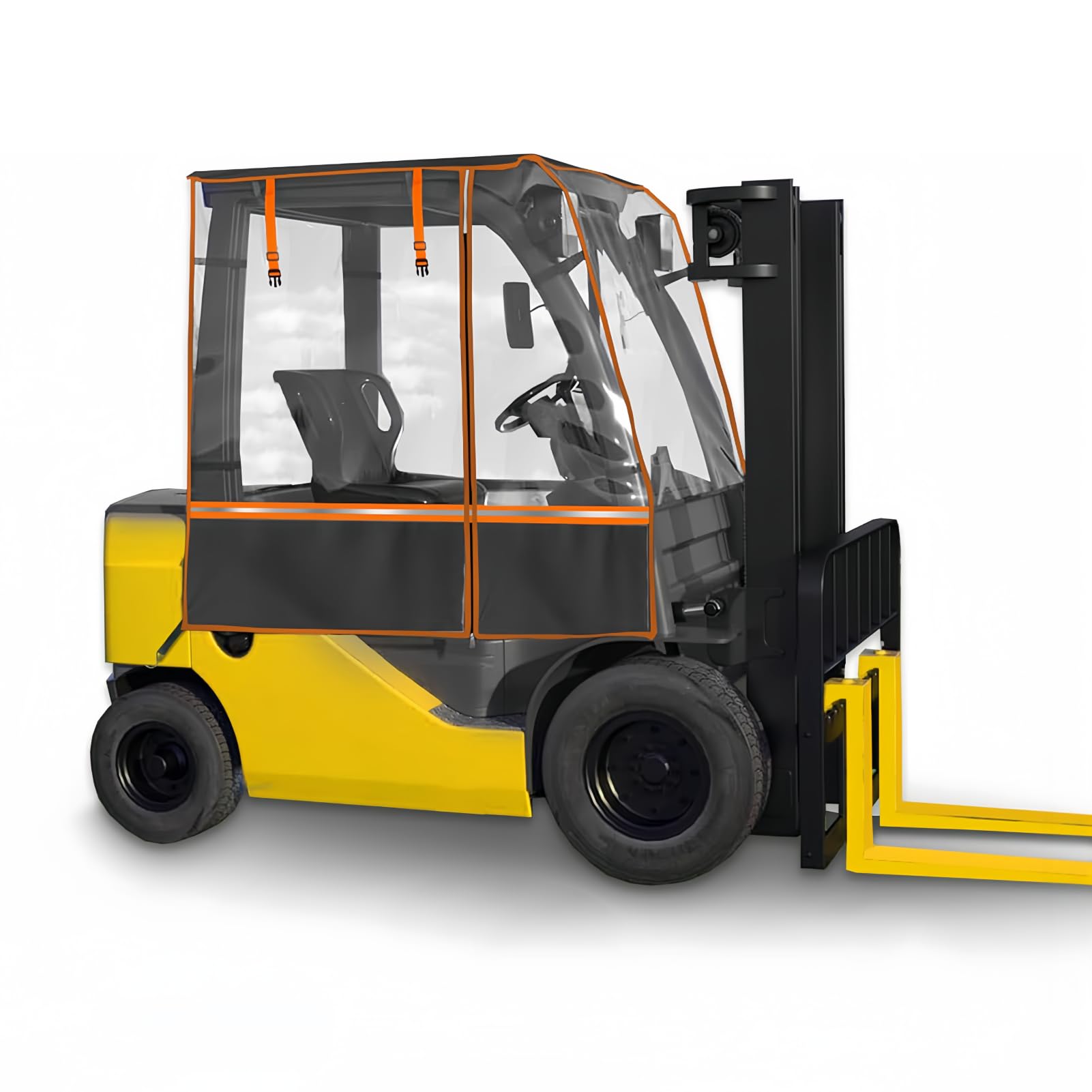 CCYLEZ Couvercle de Chariot élévateur pour la Pluie, Couverture Universelle de Sunshade de Chariot élévateur, Eva Enceinte de Protection Transparente All Mether Forklift Sunshade, 57 X