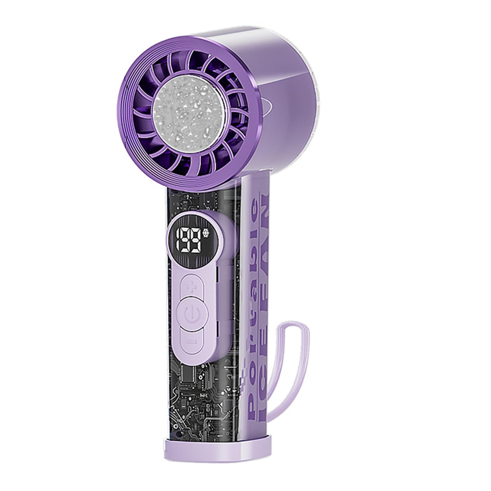 NRVTRE Portable Handheld Fan Rechargeable High Speed Handheld Fan with Digital Display for Outdoor, Offices, Makeup Outdoor Portable Digital