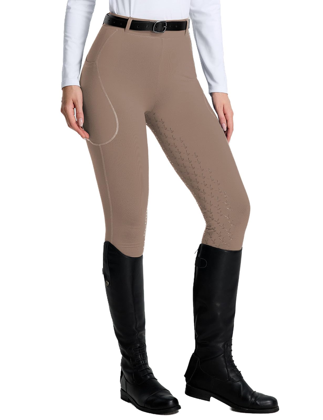 baleaf Leggings da equitazione da donna, pantaloni da equitazione da donna, leggings da equitazione con seduta completa, impugnatura in silicone, invernali, con tasche