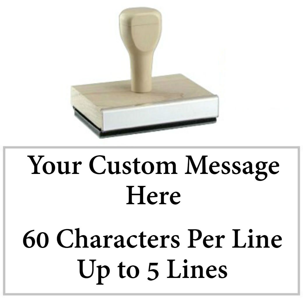 InfusionCustom Text Traditional Wood Stamp with Plastic Handle, 2" x 4"