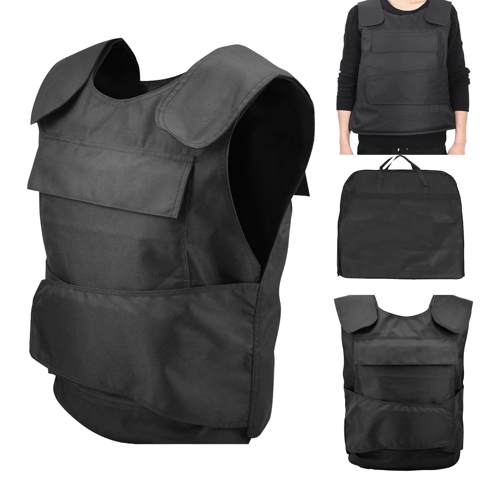 Stichschutzweste, Einstellbar Stichschutz weste Herren Schutzweste Stichfest Stichfeste Weste Stichfeste Kleidung Security Weste Mit Klettverschluss FüR Polizei Security Wachschutz