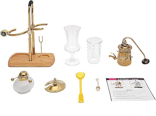 Miniatura 3 de Cafetera con sifón de equilibrio, 13.53 onzas, manual de gravedad, máquina de café de pie independiente, máquina vintage de elaboración al vacío,