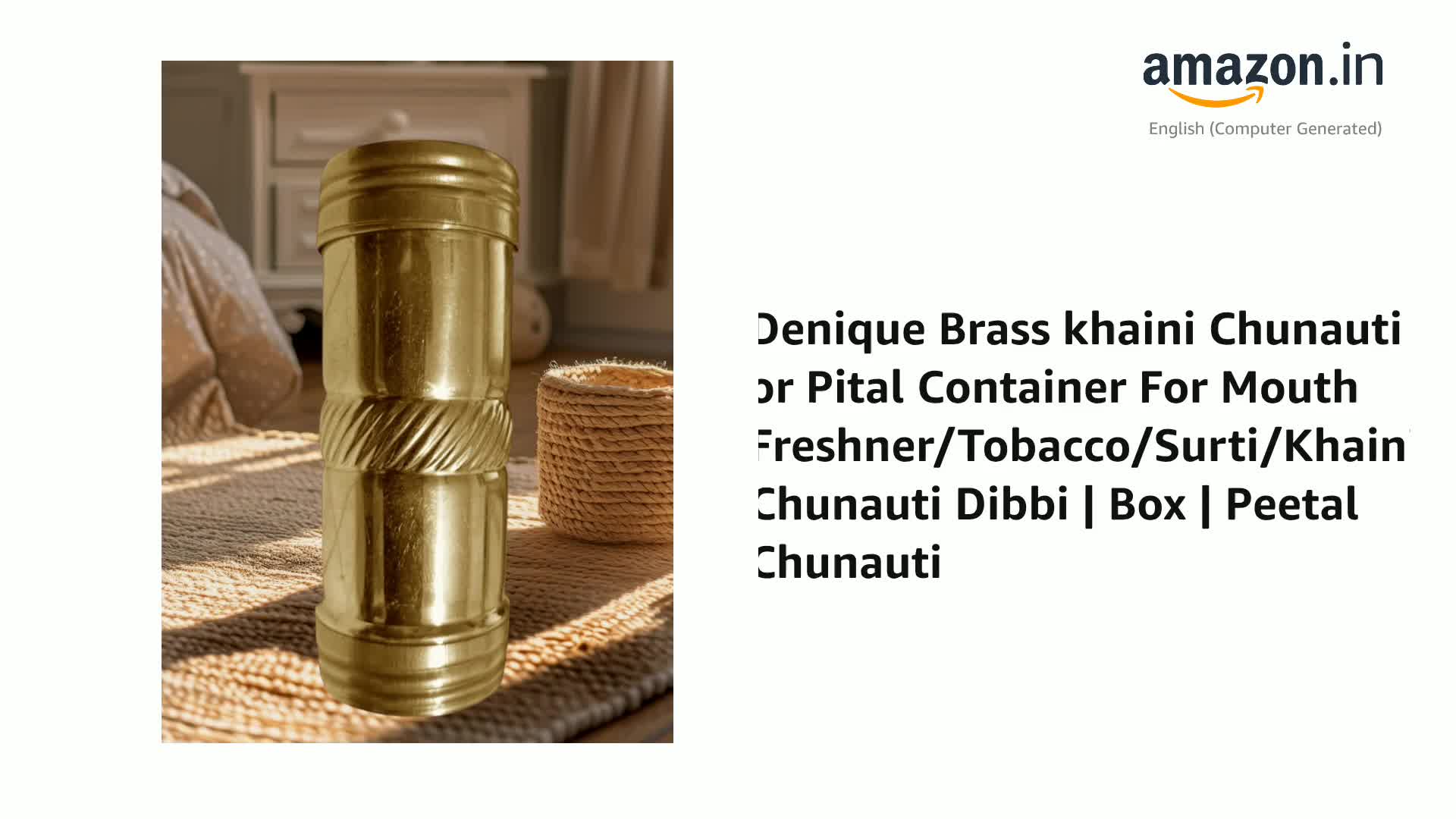 Buy Denique Brass khaini Chunauti or Pital Container For Mouth  Freshner/Tobacco/Surti/Khaini Chunauti Dibbi | Box