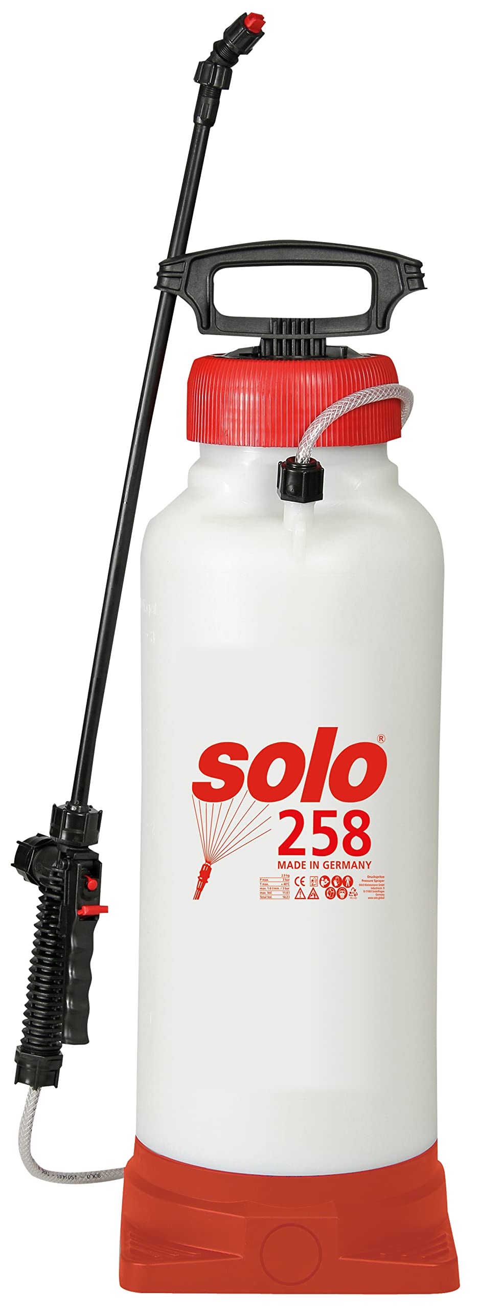 Solo 258 Pulvérisateur à Pression 11 l - Pulvérisateur Professionnel pour Jardin, Industrie et forestière