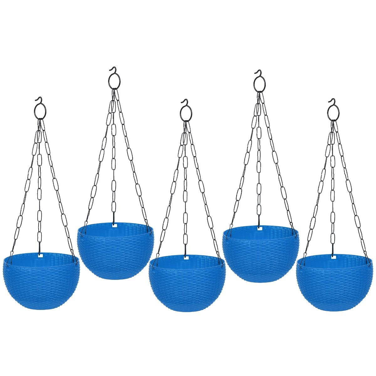 GTB Hanging PLANTERS Round Shape Garden Hanging Flower Port | Crystal Flower Pots Flower Pot | Hanging Planter | Metal Hanging Chain | Flower Pots for Home Garden Balcony Pack of 5 (Blue) (B0C5SWYGXQ) Amazon Price History, Amazon Price Tracker