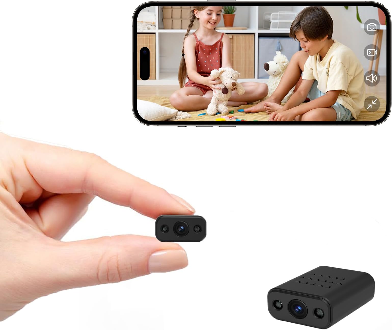 Mini Wireless WiFi Security Camera, 4K Nanny Cam with Night Vision, Remote Viewing for Security with iOS,Android Phone