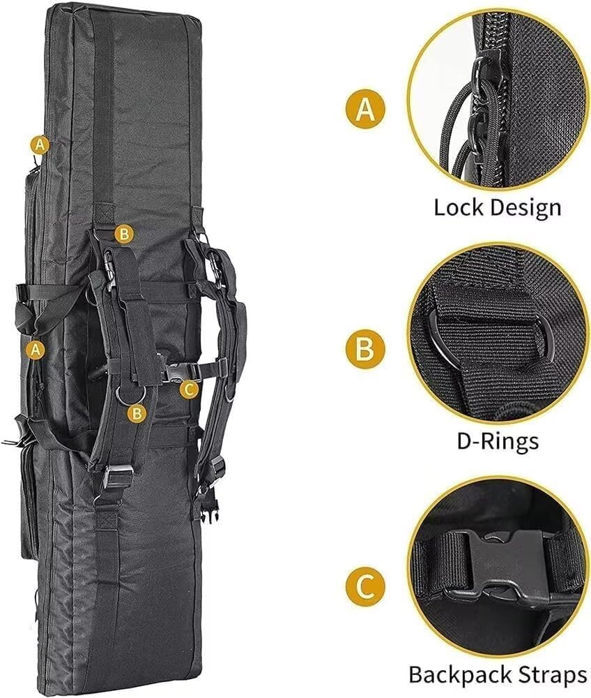 Générique Housse De Transport Airsoft, Étui Doubles Fusils De Chasse ​Rembourée Sac pour Fusils À Air/Fusils De Chasse Port De Tir Sports,Sac Tactique Militaire
