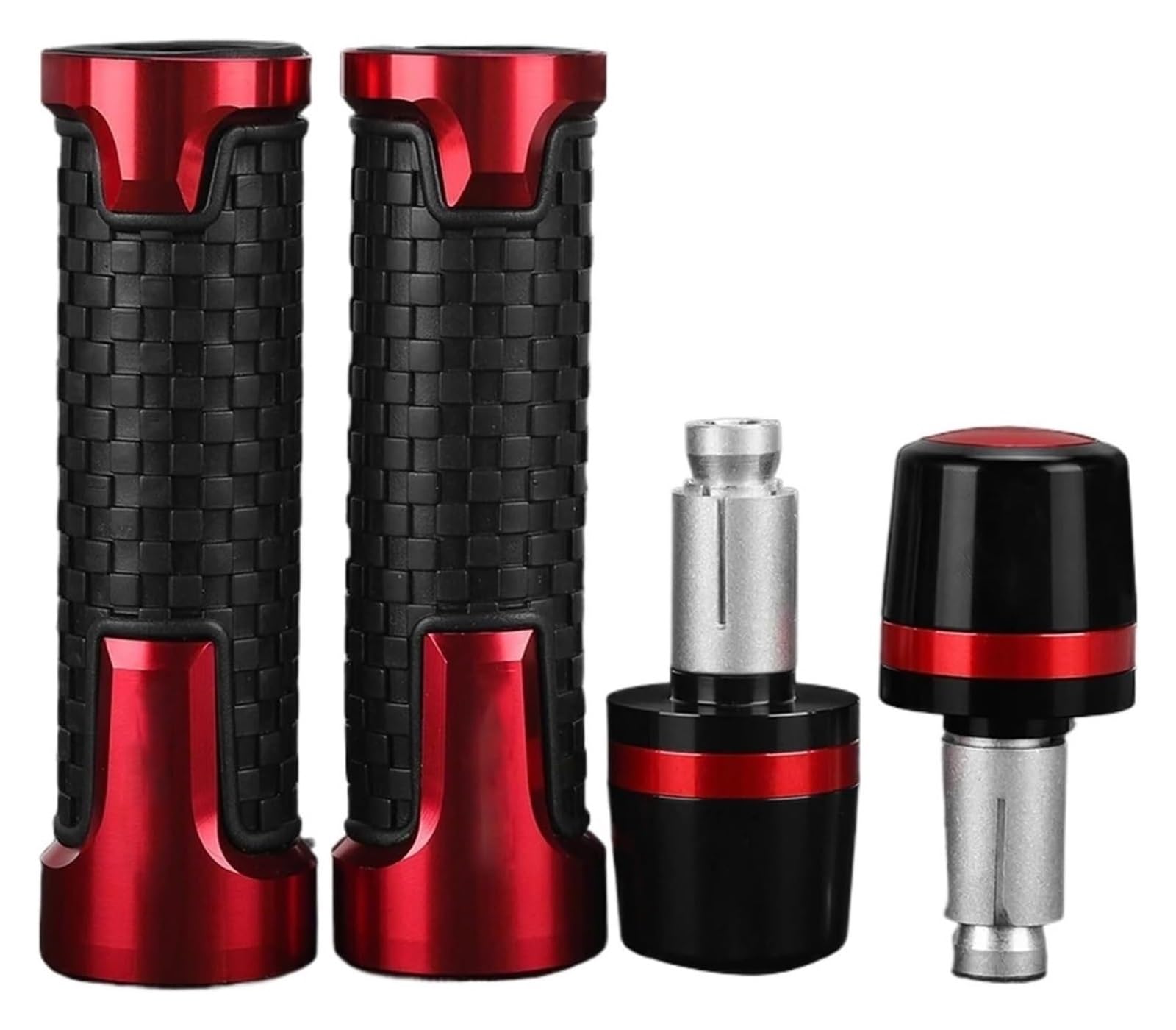 Contrapesos Manillar Moto para CB190 CB 190 CB190R CB 190R CB190 R 2015-2024 Accesorios para Motocicletas Manillar Barra Puños Extremos Pesos Tapón(Red Red)