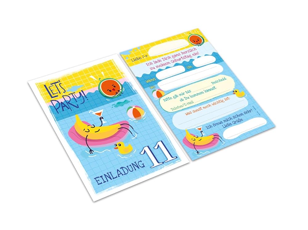 Lot De 12 Cartes D'invitation Pour 5ème Anniversaire D'enfant,Invitation à Un Cinquième Anniversaire,Pour Filles Et