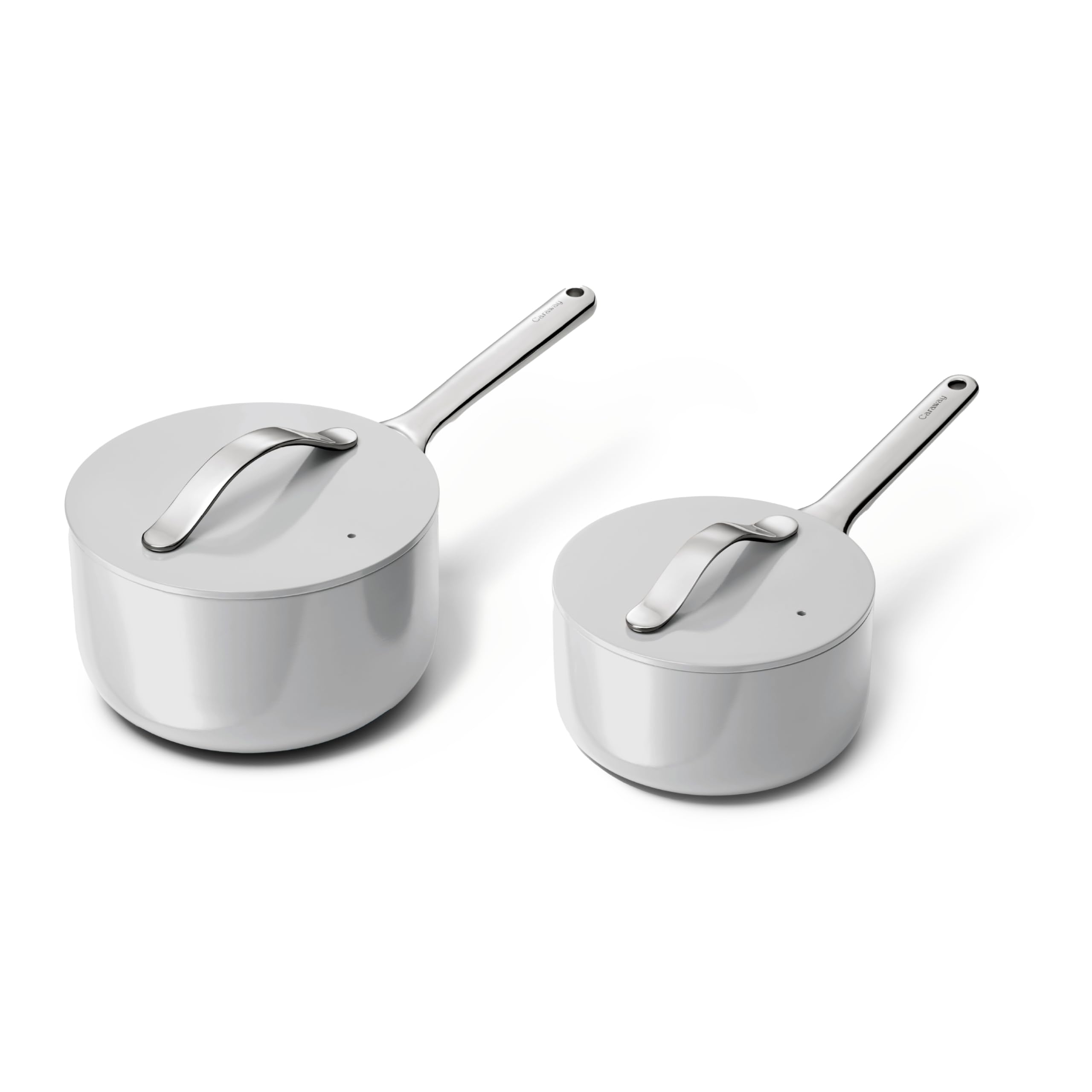 Caraway Non-Stick Ceramic Sauce Pans with Lids (3 qt and 1.75 qt)