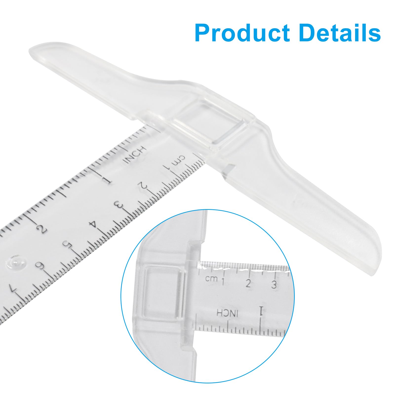 Lot de 1 règle en T en plastique transparent de 30,5 cm pour travaux de mise en page générale et dessin technique