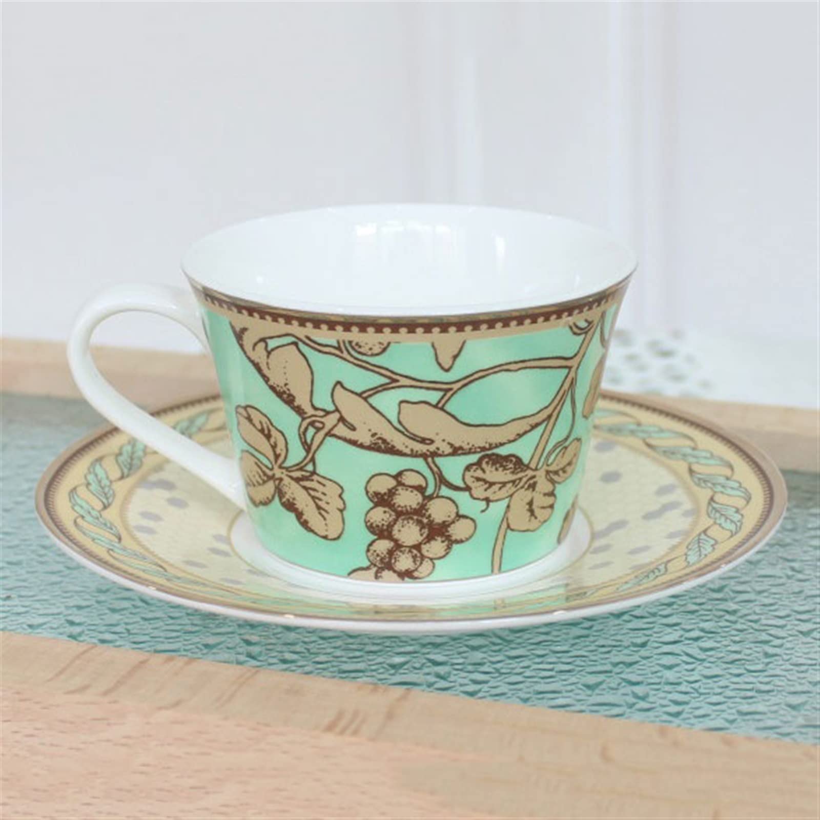 Ceramiczny kubek do kawy w stylu europejskim w stylu ogrodowym filiżanka do kawy z porcelany kostnej czarny zestaw filiżanek do herbaty kubek zestaw kubków do kawy