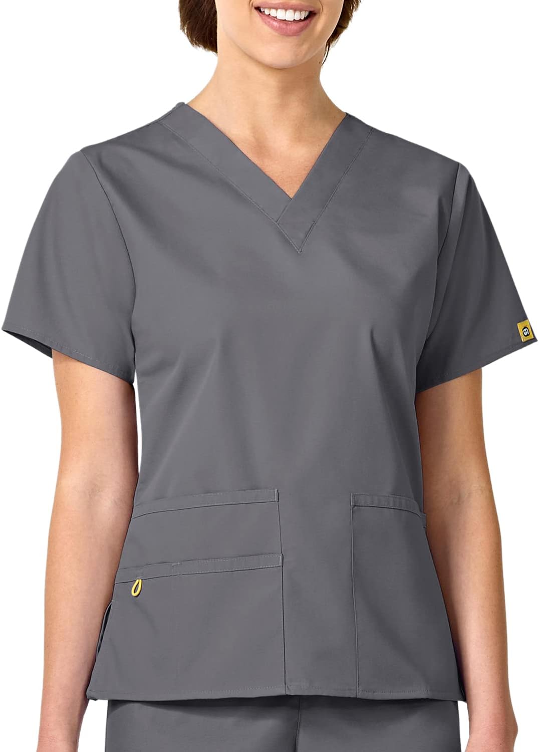WonderWink Women's Origins Bravo Scrub Top, Pewter, X-Small