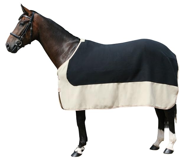 PFIFF Fleecedecke zweifarbig, Schwarz/Beige, 125 cm, 100982-42-125