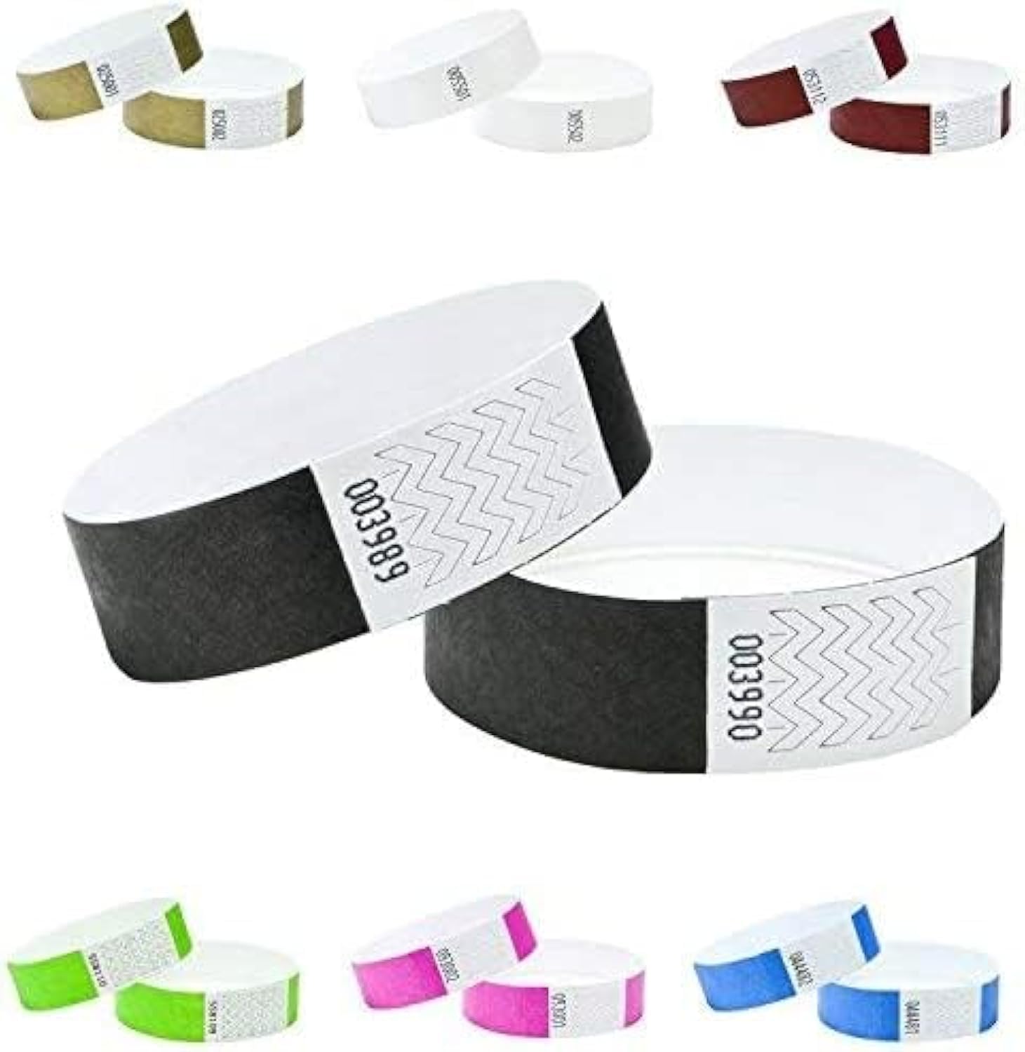 Wristbands Made FromTyvek® 3/4 inch 100 Pack, Paper Like Bracelets Used for Events, Nightclubs, waterparks etc. (Black)
