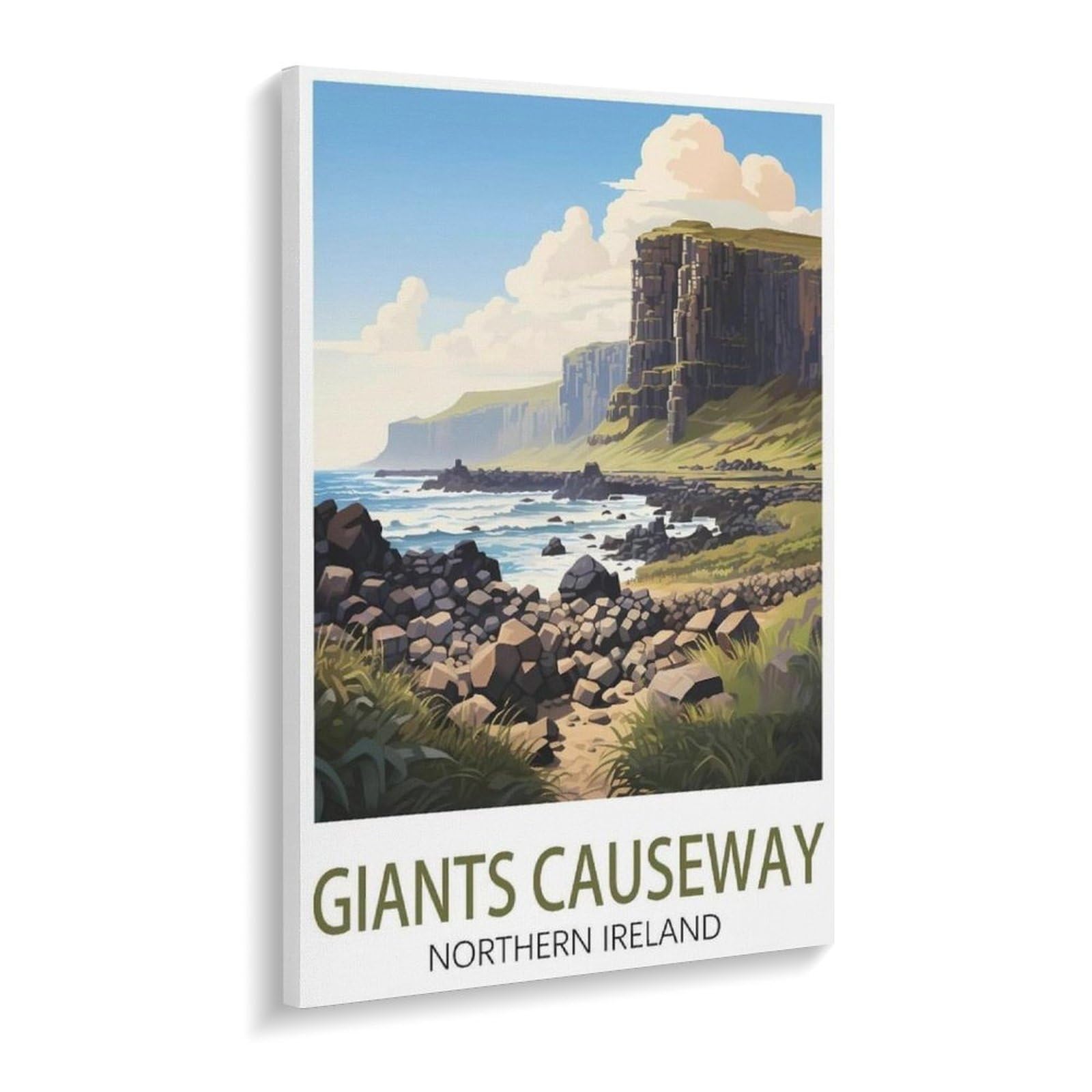 Giant's Causeway Northern Ireland ，Paint by Number DIY Oil Painting Paint by Numbers Kits for Adults Beginner Canvas Acrylic Arts Craft for Home Wall Decor Drawing(40x50cm-U18