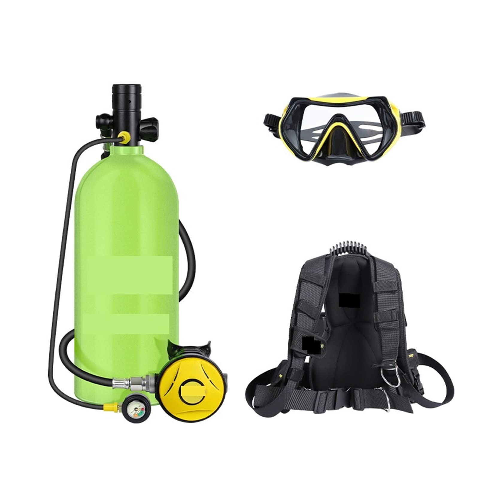 Dcdcd Green Bottle Blackhead—B 3 Liters Diving Snorkeling Equipment Diving Respirator Fish Gill Oxygen Cylinder Spare(Green Bottle Blackhead—B)