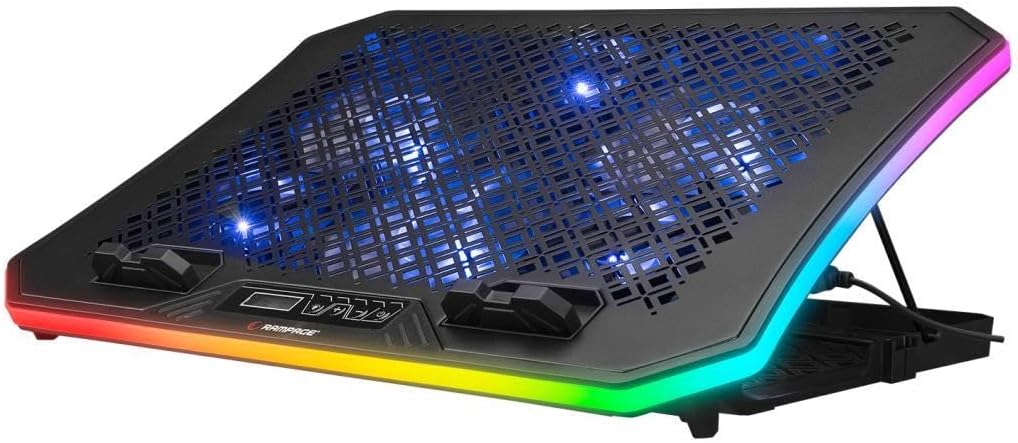 Rampage AD-RC34 Metafor Rgb 6 Fanlı Telefon Tutuculu Rgb Işıklı 15-17 Notebook Soğutucu Stand