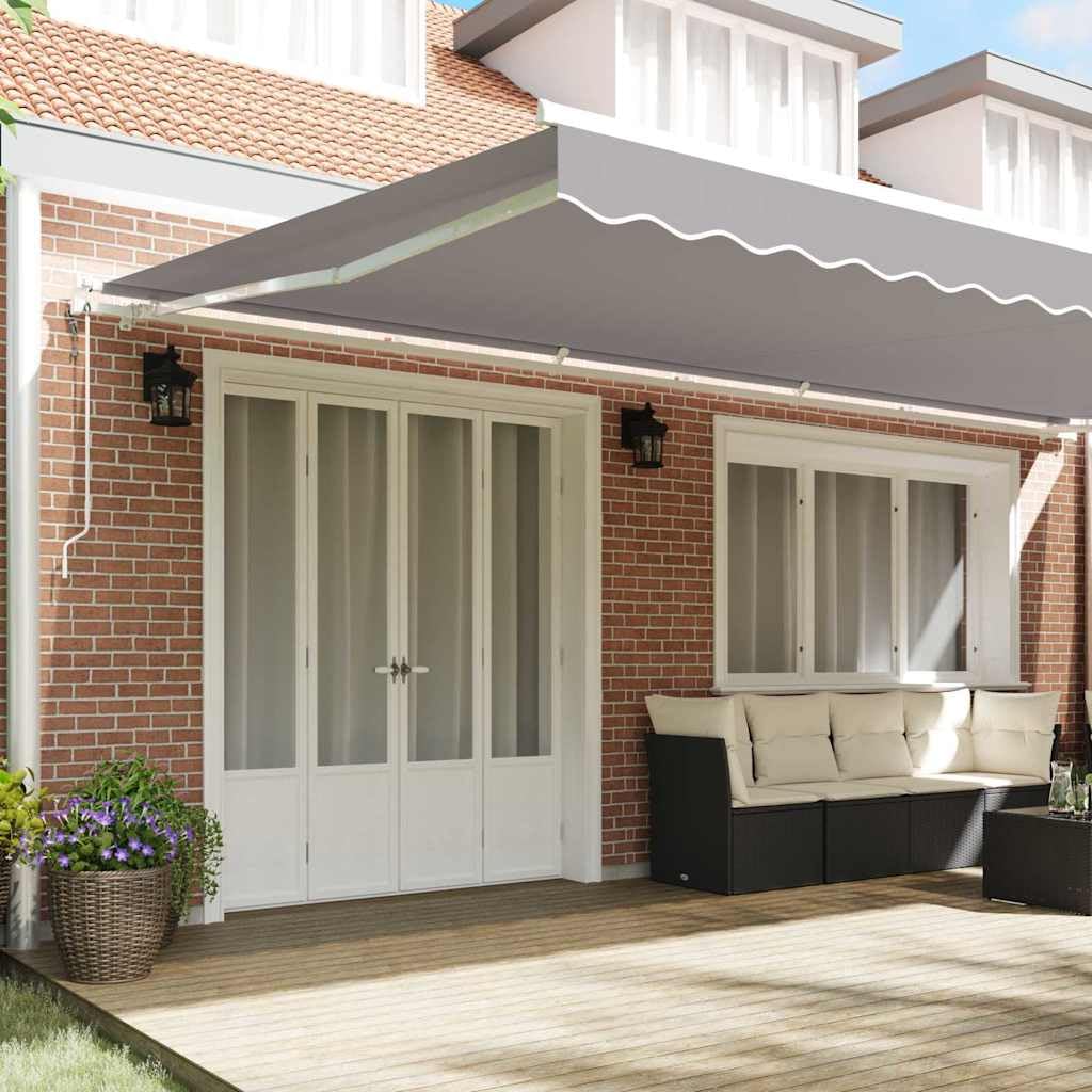 KKHOMEI Elektrische Gelenkarmmarkise 6 x 3,5 m Elektrische Markise Mit Kurbel Sonnenmarkise Automatisch Gelenkarmmarkise Terrassenmarkise Klemmmarkise Type-3 Garten