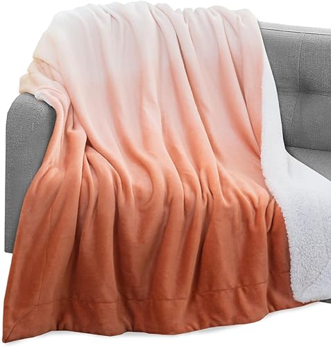 Elegant Comfort Manta reversible de franela sherpa, ultrasuave, mullida, acogedora y afelpada, manta decorativa ligera para todas las estaciones, 50