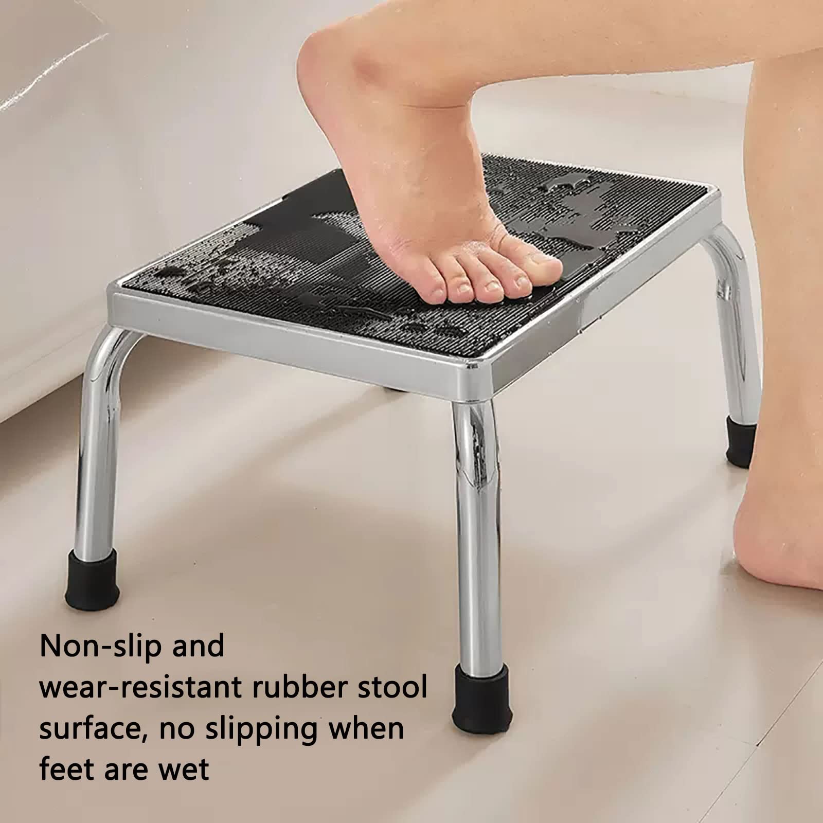 Sgabello Gradino Antiscivolo Per Bambini E Adulti - Virsus Bianco, 42.8x35.8x25 Cm, Per Bagno E Cucina - Foto 6