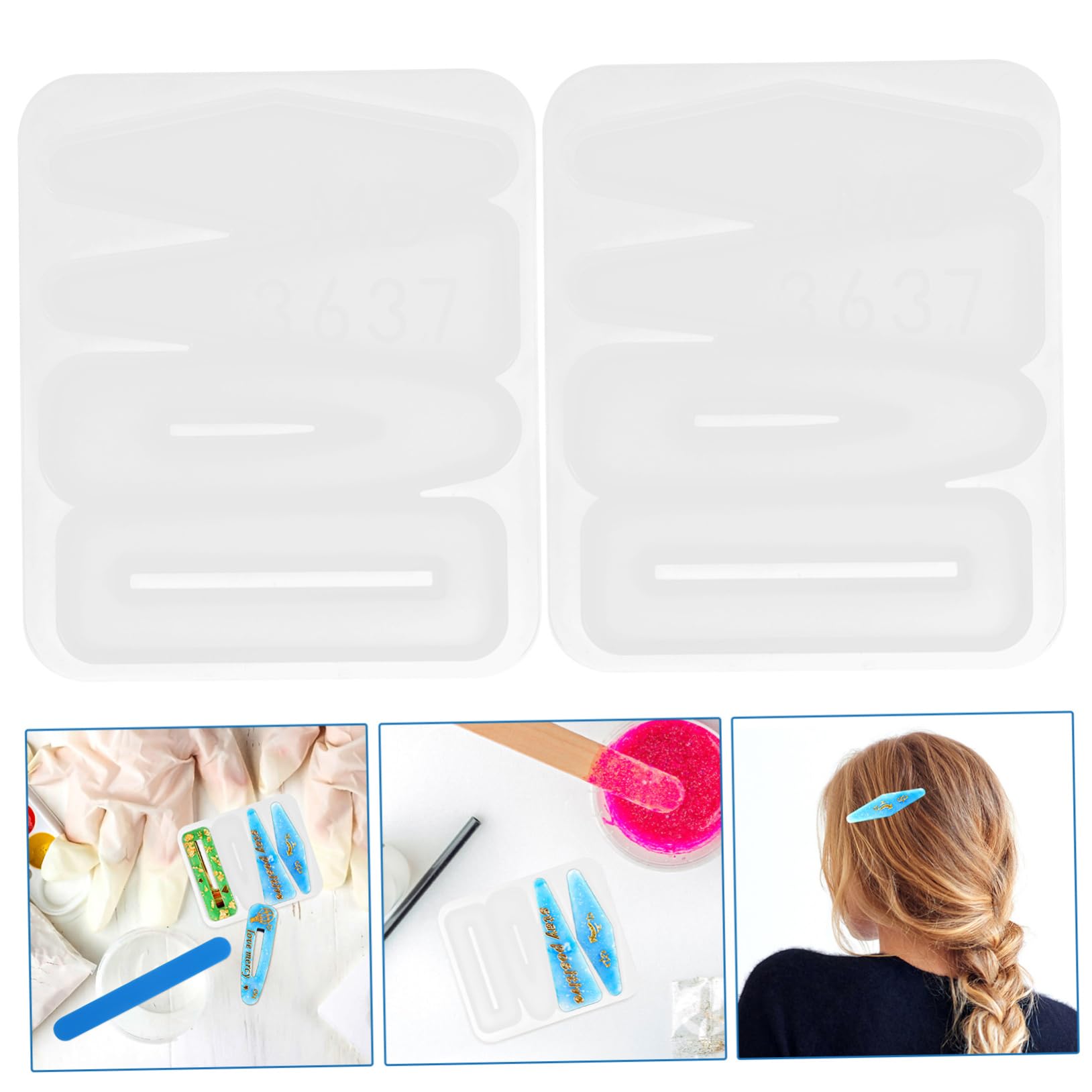 Uonlytech 5 Set Stampo Silicone Per Fai Da Te Mold Per Creazione Accessori Per Facile Da Utilizzare E Riutilizzabile Colorate E Uniche Con Creatività 2 Pezzi*5
