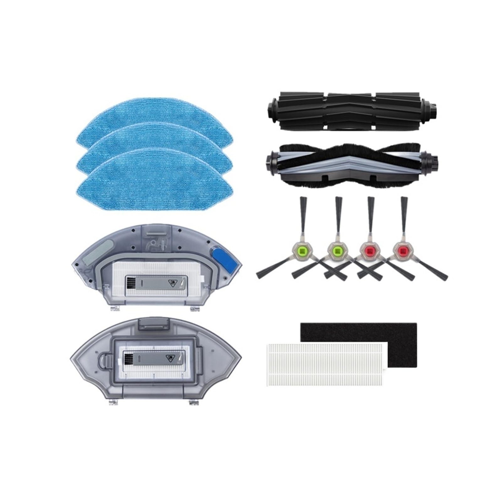 Serbatoio dell'acqua, serbatoio di scarico, spazzola principale, filtro HEPA, spazzola laterale, panno for mop, compatibile con ECOVACS Deebot U2 /U2 Pro Sostituzione dei pezzi di ricambio for aspirap