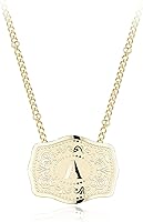 Holylegend 14K Gold Plated Initial Cowboy Necklace - Personalized A-Z Letter Pendant with Belt Buckle, 2 Chains Included for Women & Men