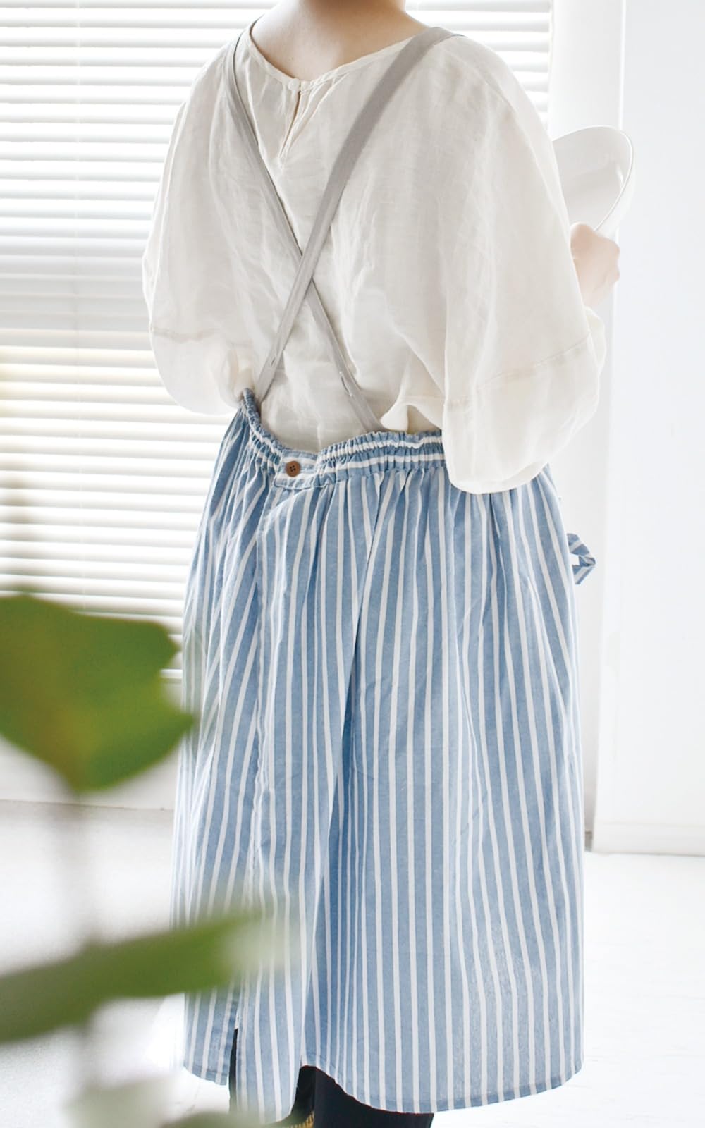 Amazon｜[現代百貨] peplos ギャザーエプロン GREIGE コットンリネン