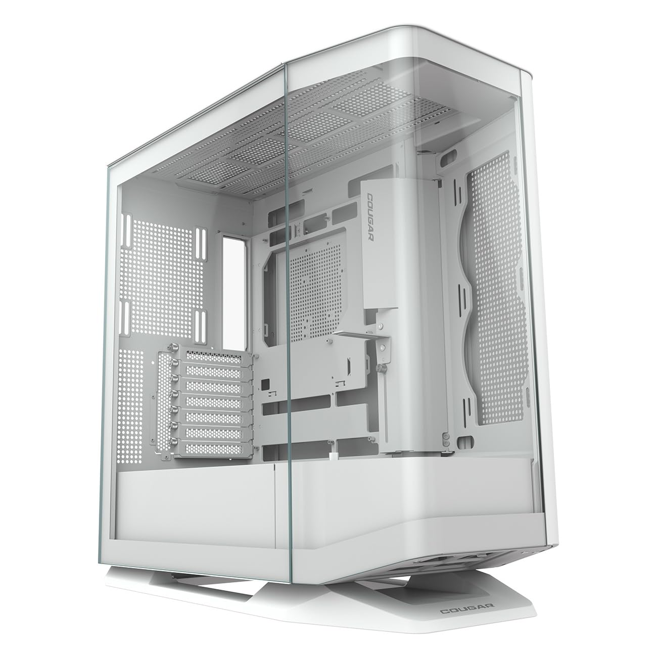Cougar FV270 - Carcasa de Cristal Templado Curvo de Media Torre Blanca