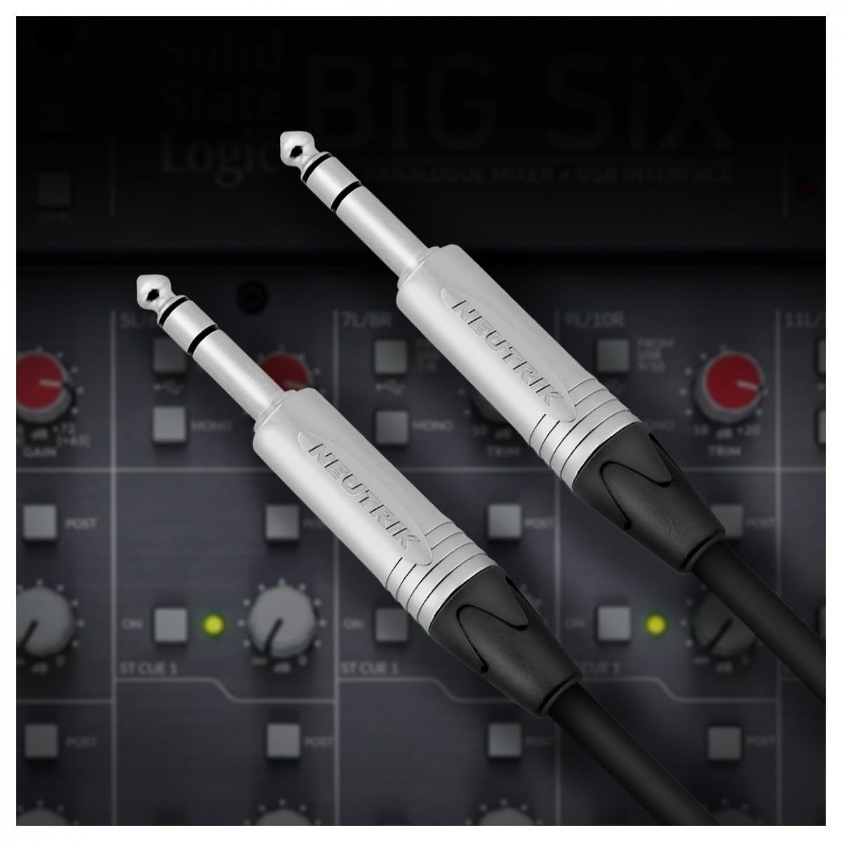 Studiospares Pro Neutrik Symmetrisch/Stereo Klinke Kabel, 10m schwarz