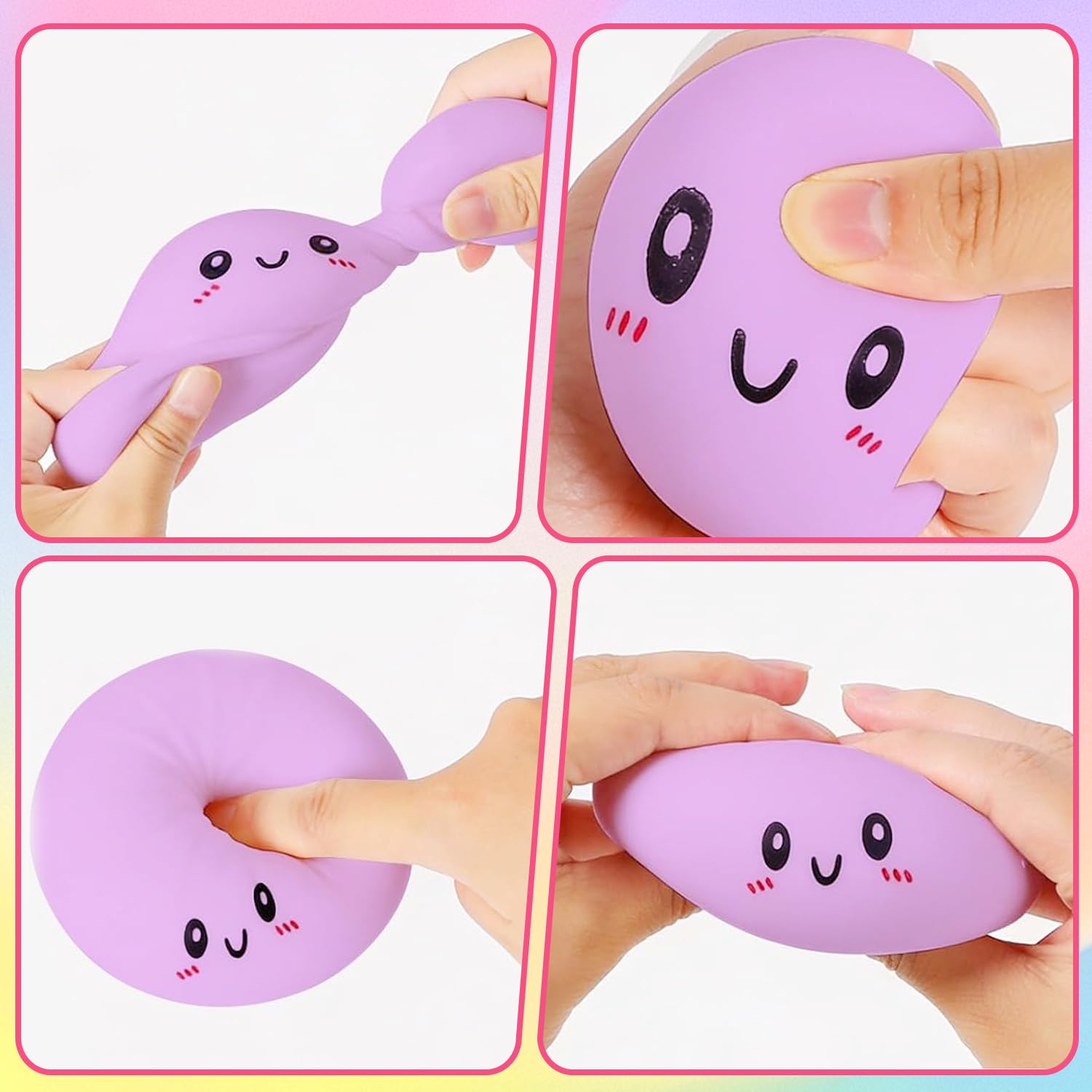Giocattoli Antistress Gnocco, 4 Pezzi Palline Antistress Gnocco, Dumpling Stress Ball, Dumpling Squishys Toy, giocattolo squishy gnocchi, Glitter Dumpling Squishys, Per Lavoro, Studio, Viaggio E Relax