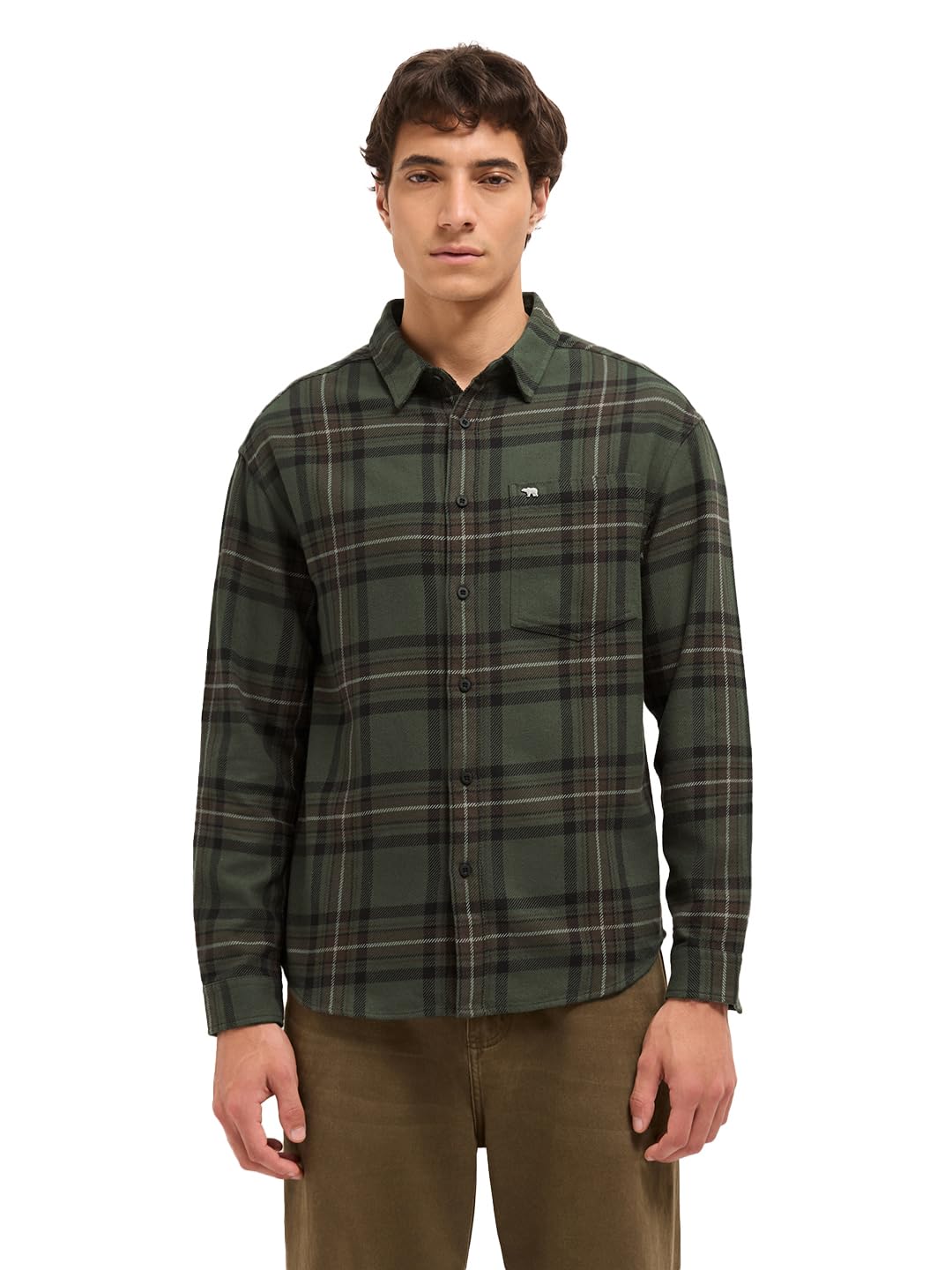Men Cotton Checked Regular Fit Flannel Casual Shirt-image-38