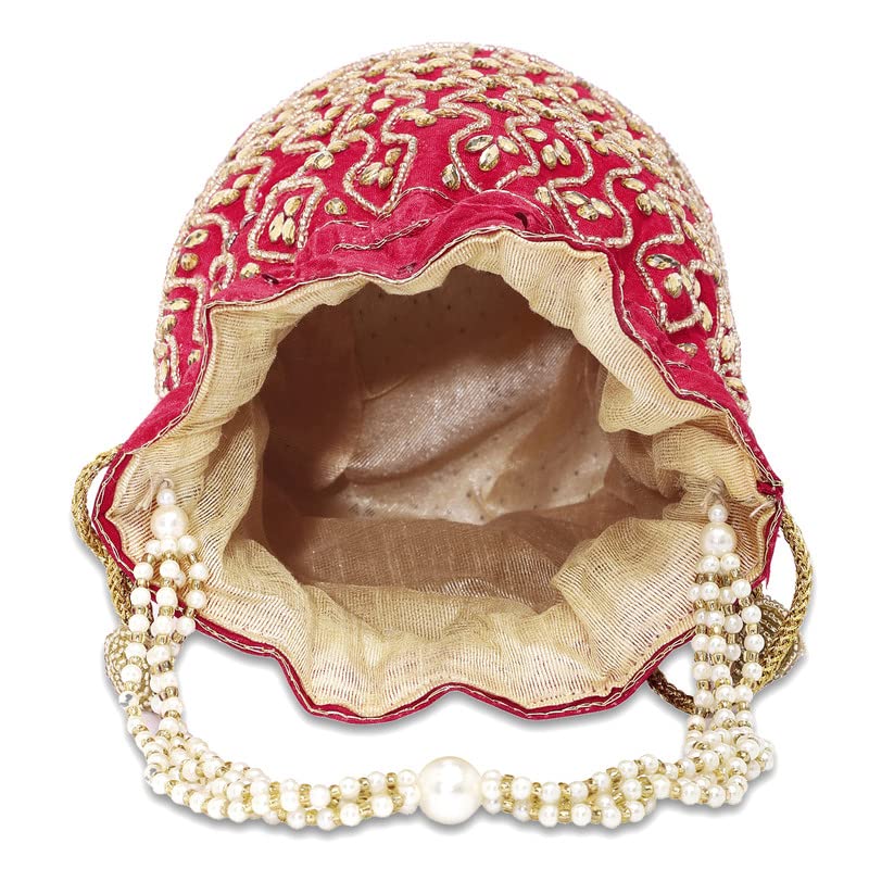 Image of Aheli Potli Bag Gift for Women Handmade Evening Wristlet Handbag Stylish Bridal Purse Fashion Bag