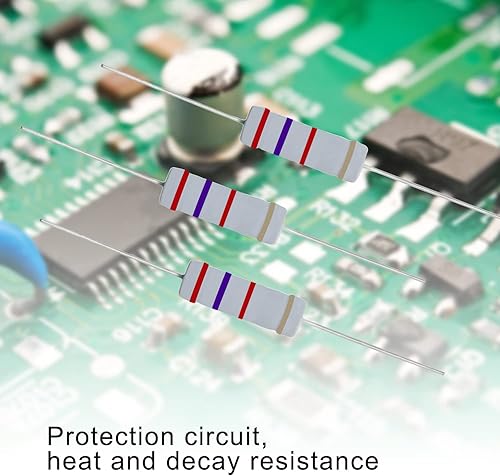 Miniatura 10 de Aopin Resistencia de película de óxido de metal de 1M Ohm,  5% de tolerancia de alta precisión 5 vatios para circuito electrónico, resistencia