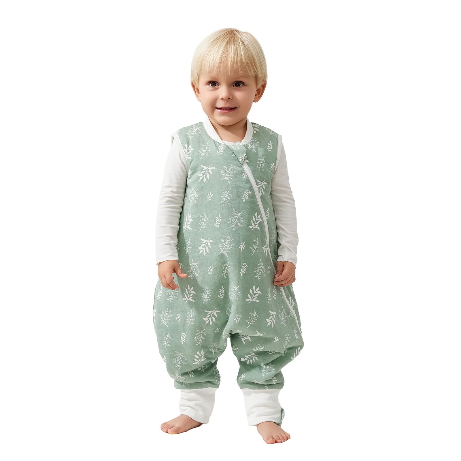 Duomiaomiao Gigoteuse avec pieds, 100 % coton, 1,5 tog, pour toute l'année, pour garçons et filles
