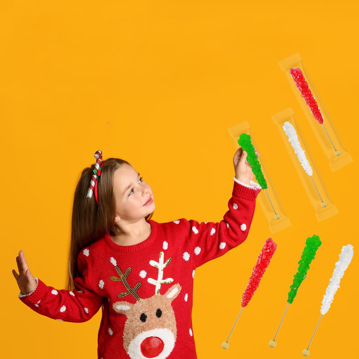 Christmas Rock Candy Lollipops, Pops Candy Suckers, Color and Flavor Assortment, Individually Wrapped (24-Pack)